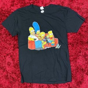The Simpsons Intro Couch Shirt Large Black Springfield Homer Bart Lisa Marge